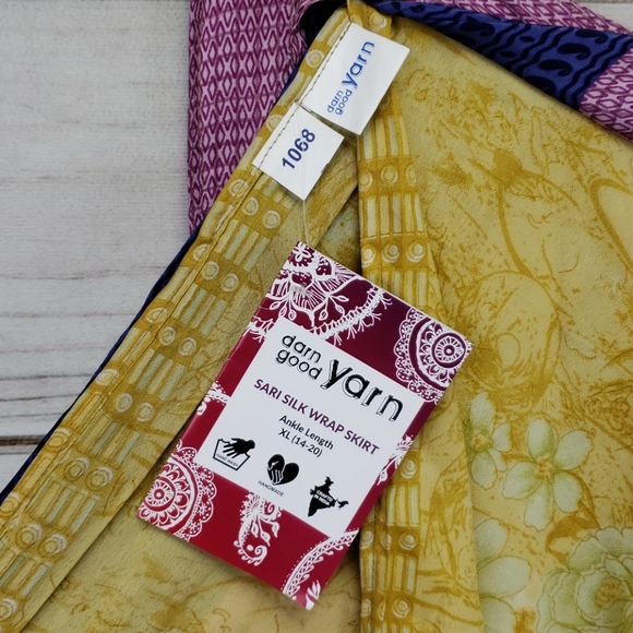 Darn Good Yarn Sari Silk Wrap Skirt Ankle XL/Plus - Picture 7 of 16